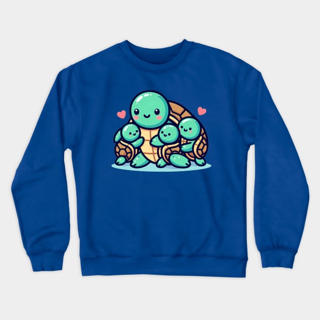 Turtle Mom and Babies Crewneck Sweatshirt by JavaBlend